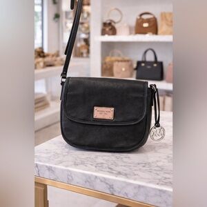 Michael Kors Black Leather Crossbody Bag